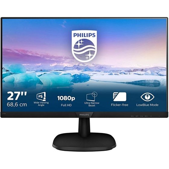 Monitor Phillips 273V7QDAB, 27" FHD, IPS, 75Hz 4ms, VGA, DVI-D, HDMI, Zvučnici , Crna