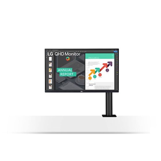 Monitor LG 27QN880-B, 27"QHD, IPS, 75Hz 5ms, DP, USB-C, USB, HDMI, Pivot, AMD FreeSync, Zvučnici, Crni