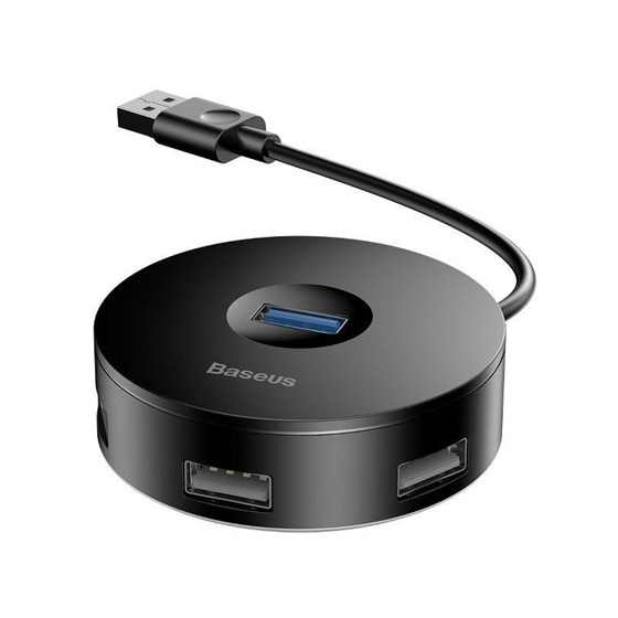 USB A HUB Baseus 4u1, 1x USB 3.0, 3x USB 2.0 crni, 1x MicroUSB, CAHUB-F01