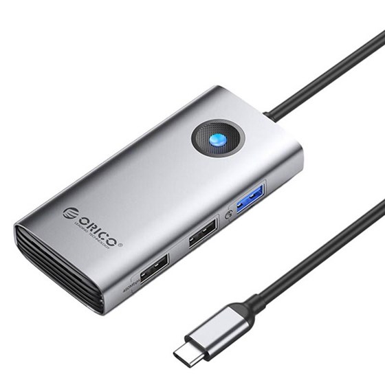 Orico 5u1 USB-C hub/punjač, HDMI 4K + 2× USB2.0 + USB 3.0 + USB-C PD 60W, PW11-5P-GY-EP