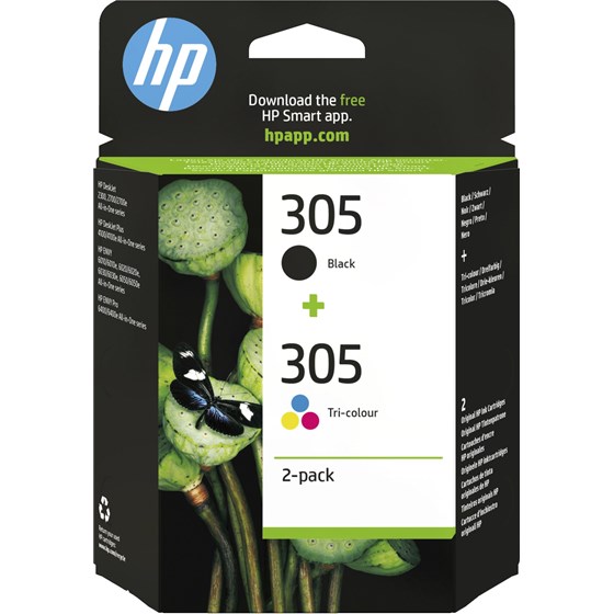 Tinta HP 305 2-Pack Tri-color/Black Original Ink Cartridge P/N: 6ZD17AE